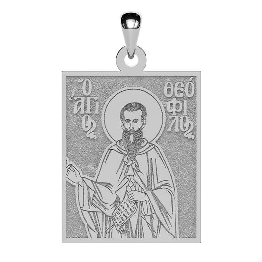 Saint Theophilus Greek Orthodox Icon Tag Medal