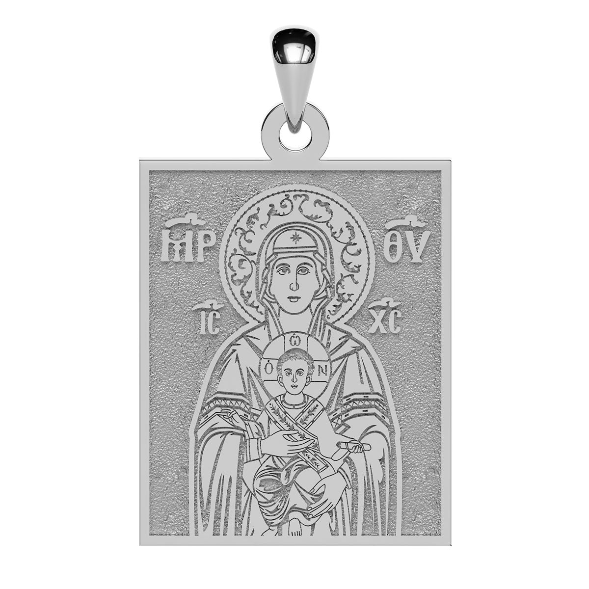 Virgin Mary Panagia Theotokos Greek Orthodox Icon Tag Medal