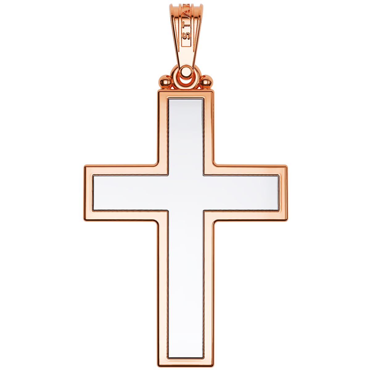 Christian Baptism Traditional Two-Tone Cross With Inlay