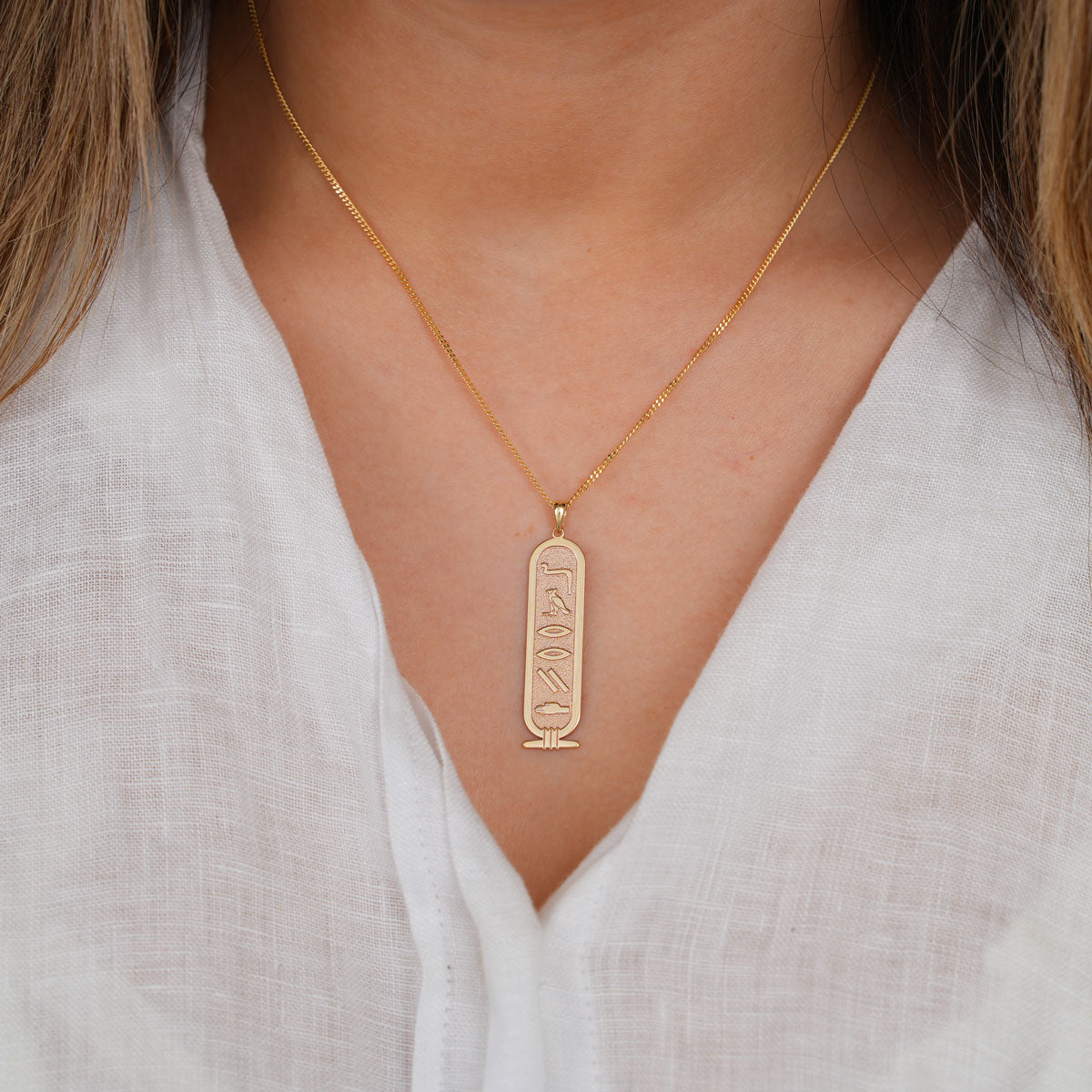 Personalized Cartouche Egyptian Hieroglyph Name Necklace
