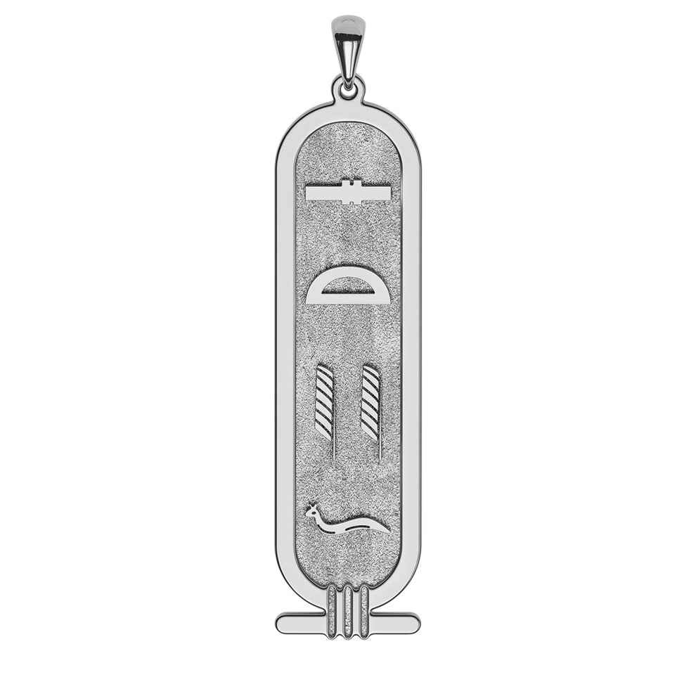 Hieroglyphics Silver Cartouche Necklace Personalized DOUBLE SIDED