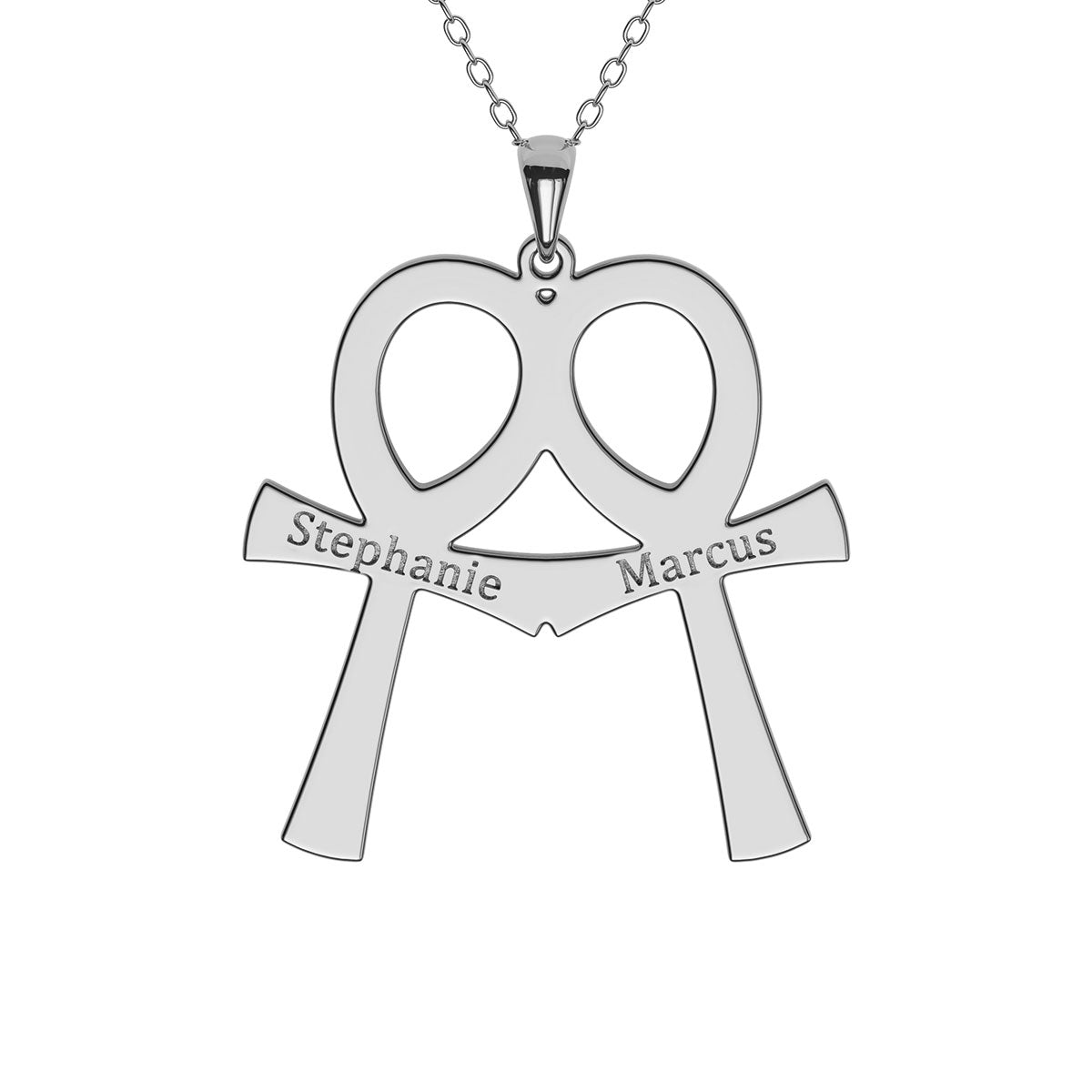 Double Ankh Egyptian Cross Necklace With Personalized Engraving