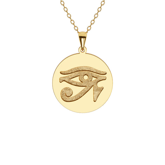 Engraved Eye of Horus (Ra) Disc Necklace