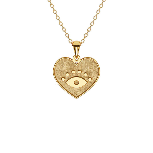 Textured Evil Eye Heart Necklace