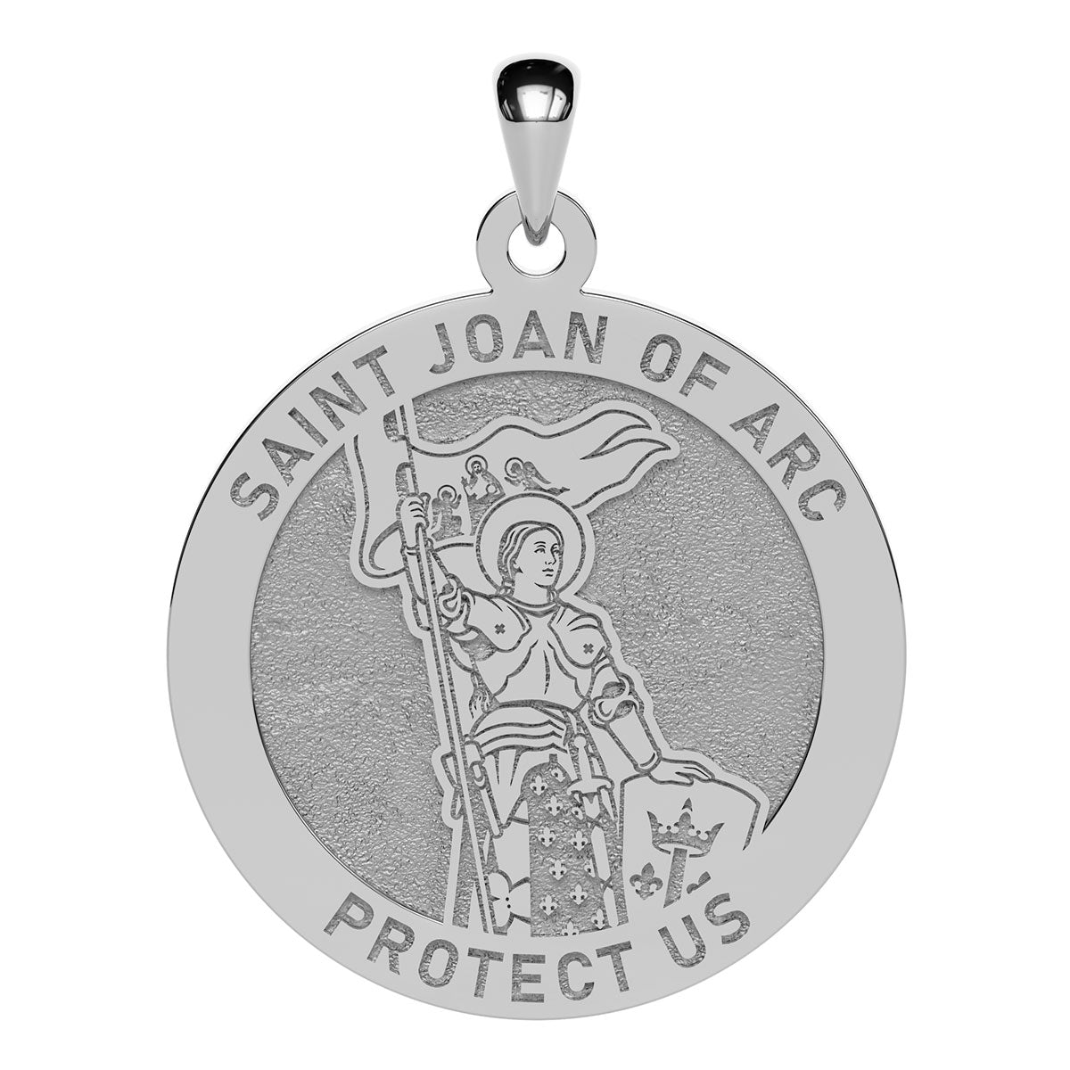 Saint Joan of Arc Round Religious Medal
