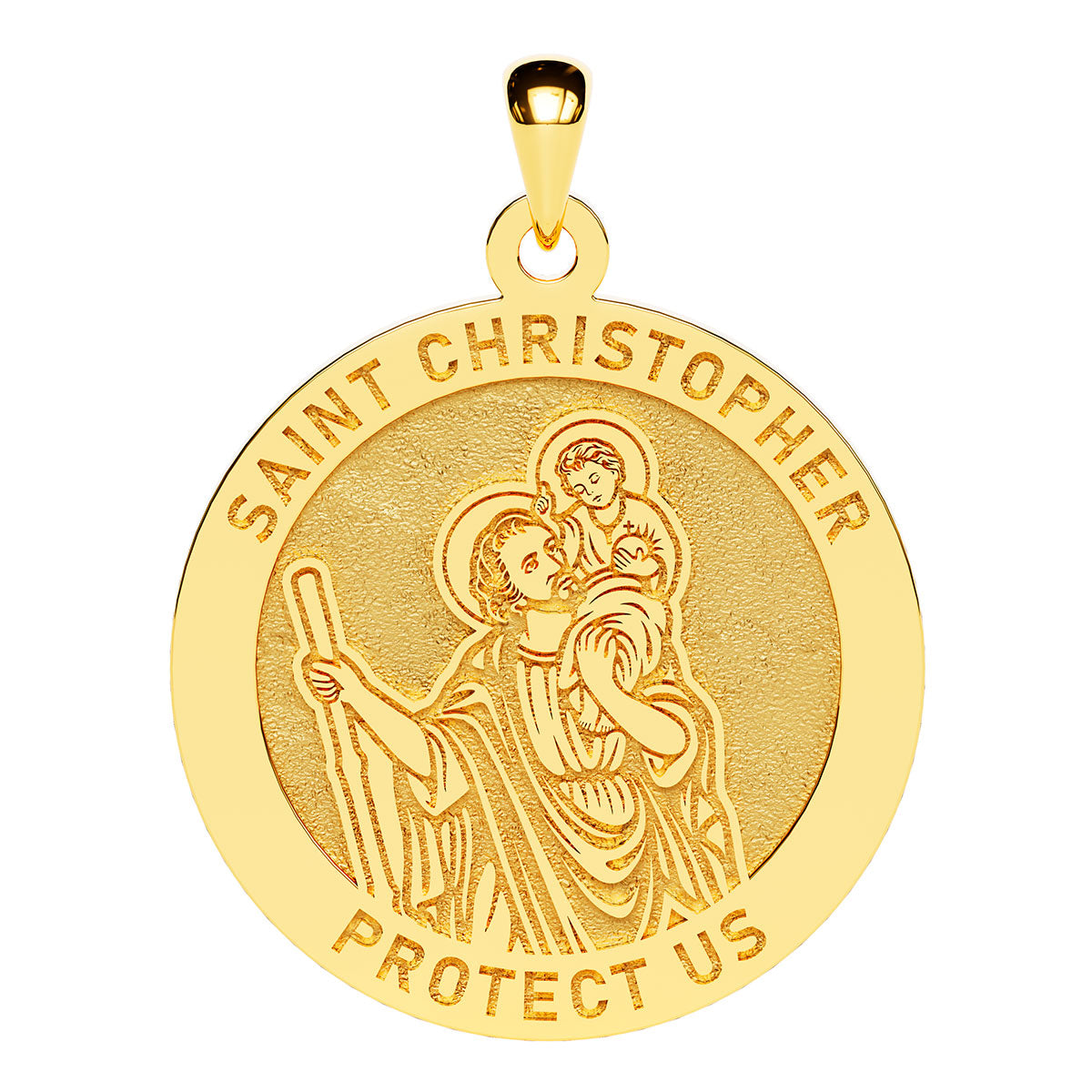 Saint Christopher Round Religious Medal