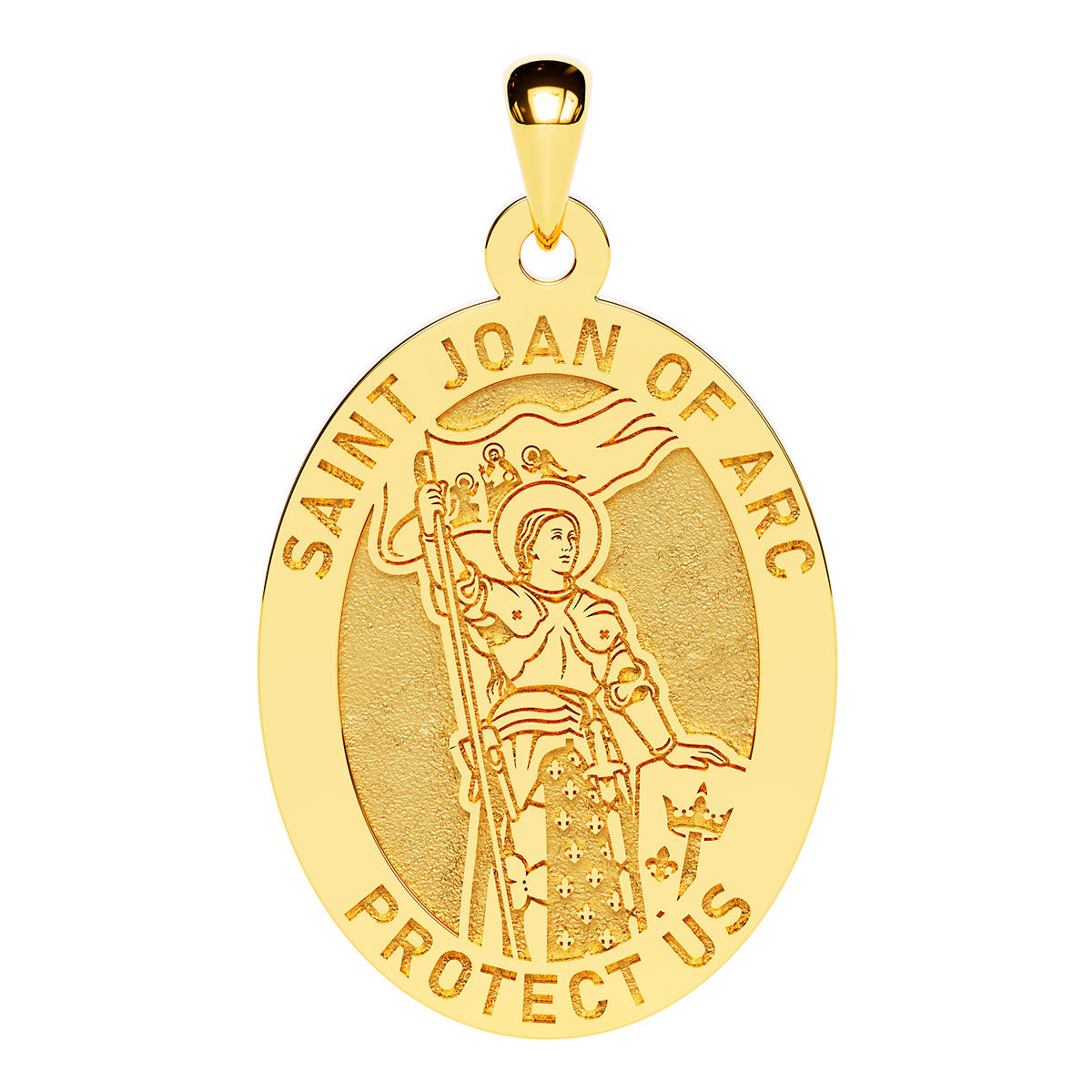 Saint Joan of Arc Oval Religious Medal