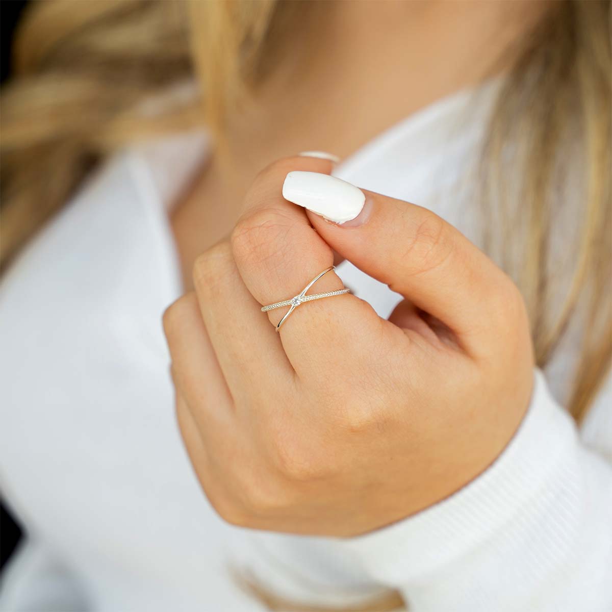 Shop Rose Gold Mid-Finger Diamond Ring | Carbon & Hyde