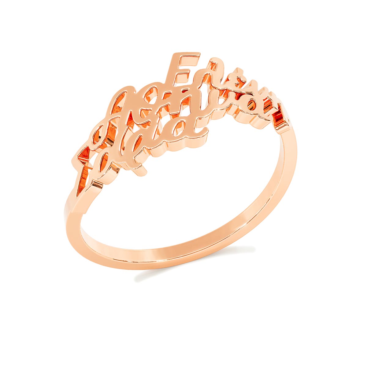 Personalized 3 Greek Name Ring